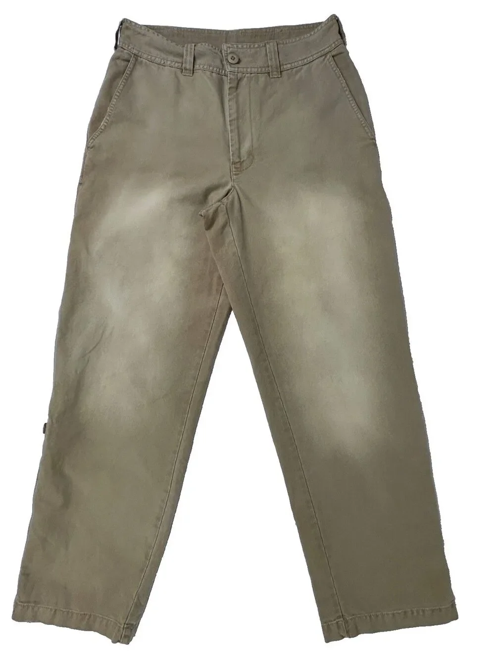 Free People Cleo Washed Chino Pants Straight Leg Tan Khaki Cargo Roll Cotton 4